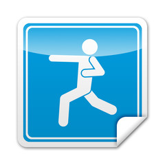 Pegatina cuadrada karate con reborde