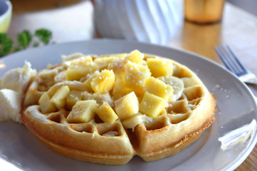 Belgian Waffles Hawaiian Style