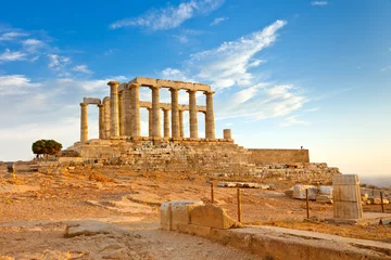 Foto op Canvas Ruins of Poseidon temple, Cape Sounion, Greece © sborisov