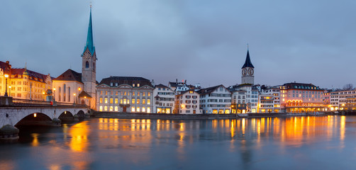 Zurich at dusk