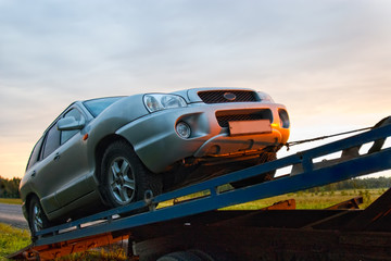 Car on the evacuator