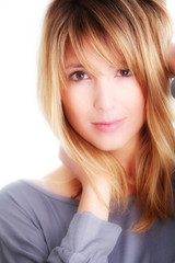 Naklejka premium Portrait of beautiful blond woman