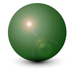 Grüne Kugel mit Lichtreflex
