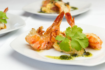 Gambas mit Risotto