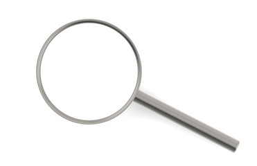 Magnifying glass on white background