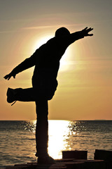 Silhouette im Sonnenschein