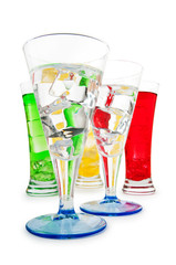 Colourful cocktail in glasses
