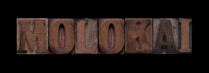Molokai in old wood type
