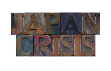 Japan crisis words isolated