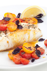 Pan fried halibut