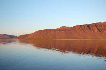 sunset view at Grundarfjörður, Snæfellsnes peninsula, Iceland