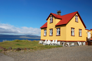 Village of Búðardalur at  the northwest of Iceland