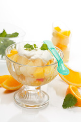 Fresh fruits salad with mint