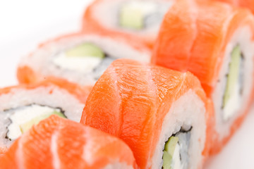 sushi on the white