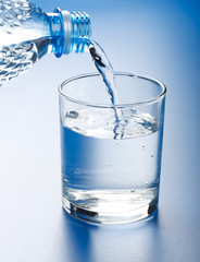 Pouring water in glass