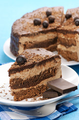 Homemade chocolate cake close-up