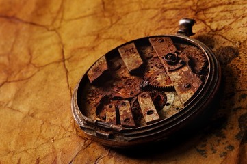 Close-up of an ancient gears