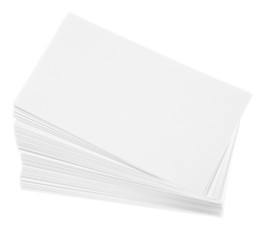 Stack of blank white business cards
