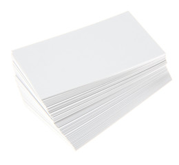 Stack of blank white business cards