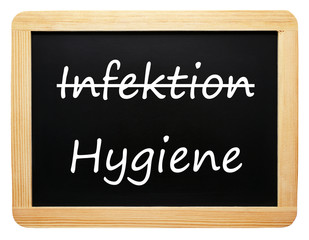 Obraz premium Infektion / Hygiene - Konzept Tafel - freigestellt