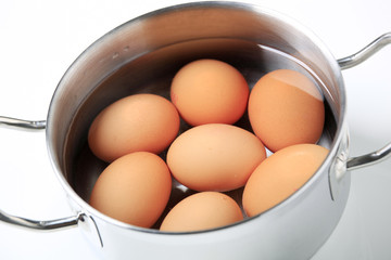 Eggs in a saucepan