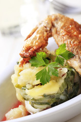 Roast chicken and potatoes