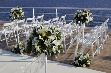 wedding party at the cruise ship