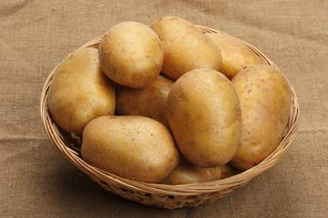 Fototapeta na wymiar Potatoes on a sacking