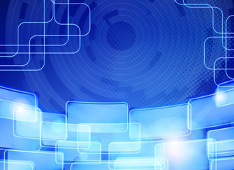 Abstract blue techno background. Card design.