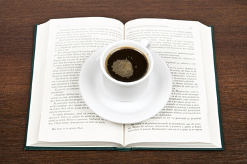 Book and coffee