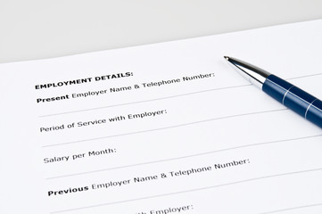 Employment details form