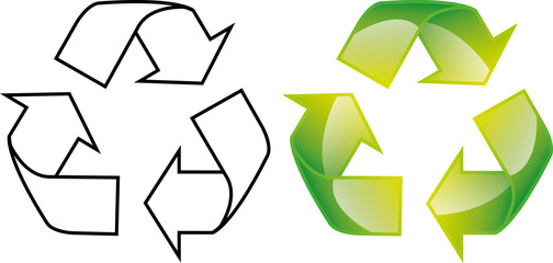 Grüner Punkt Recycle 3 - obrazy, fototapety, plakaty