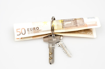 Banknote in keyring