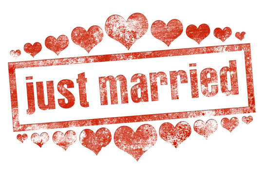just married button