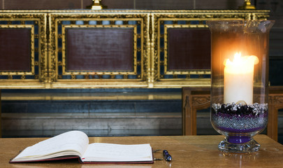 Book of condolence inside catherdral