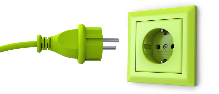 Green power plug and outlet