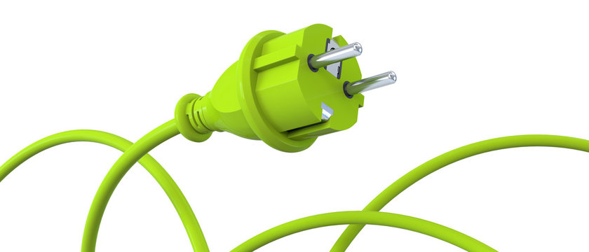 Green power plug - dynamic panorama