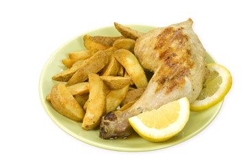 grilled chicken and spicy potatoes