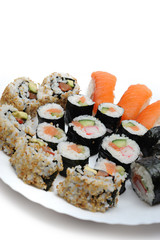 Different Types of Maki Sushi and Nigiri Sushi in Sushi Set