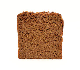 Brown bread slice isolated on white background