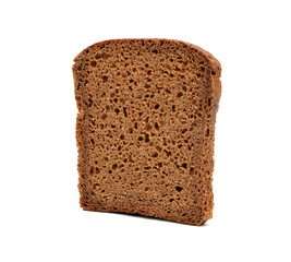 Brown bread slice isolated on white background