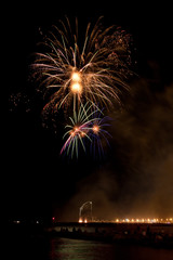 Fototapeta premium Fireworks at the beach of Barcelona 2
