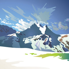 Mountain landscape vector - 31140471