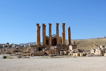 Ruins of the Greco-Roman city of Gerasa. Ancient Jerash, in Jord