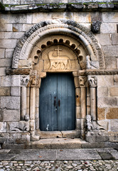 Fototapeta na wymiar Romanesque door of church of S. Pedro de Rates