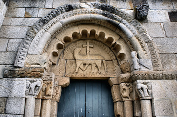 Romanesque door of church of S. Pedro de Rates