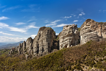 Meteora cliffs and monasteries