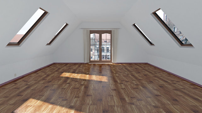 Mansarda interno vuoto da arredare