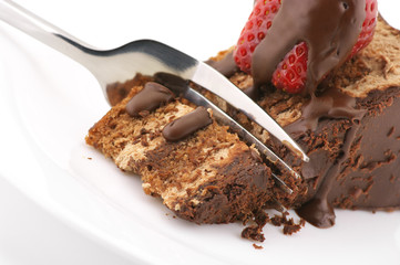 Slice of chocolate cake