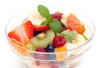 Nahaunahme von Obst in Schüssel